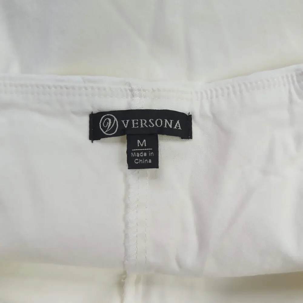 Versona Women's M Sunshine's Out Ivory White Mini Stretch Pull-On Skort - Picture 3 of 11